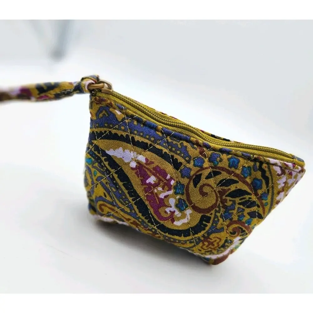 Vera Bradley Quilted Fabric Paisley Coin Purse Zip 5x3" - Picture 5 of 6